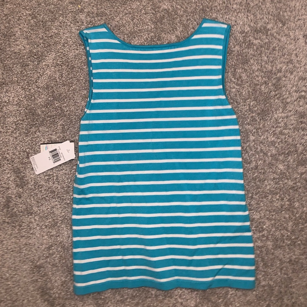 BRAND NWT Rafael Petite Blue & White tanktop sz PS - Picture 11 of 13